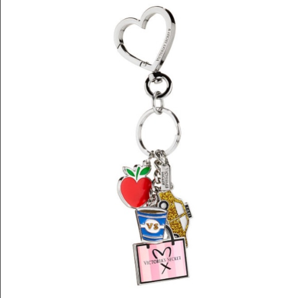 New York Silver Red Pink Yellow Heart Keychain